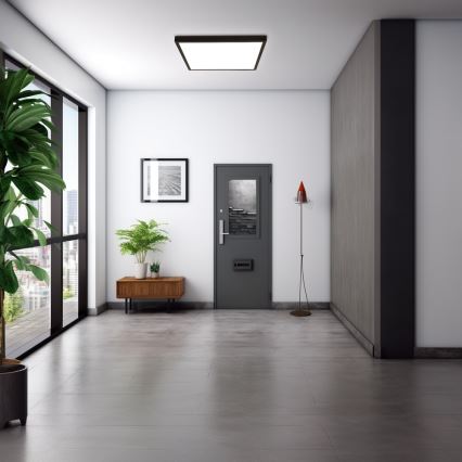 Immax NEO 07279L - Dimmbare LED-Deckenleuchte für Badezimmer NEO LITE FRAME LED/50W/230V IP44 Wi-Fi Tuya + Fernbedienung schwarz