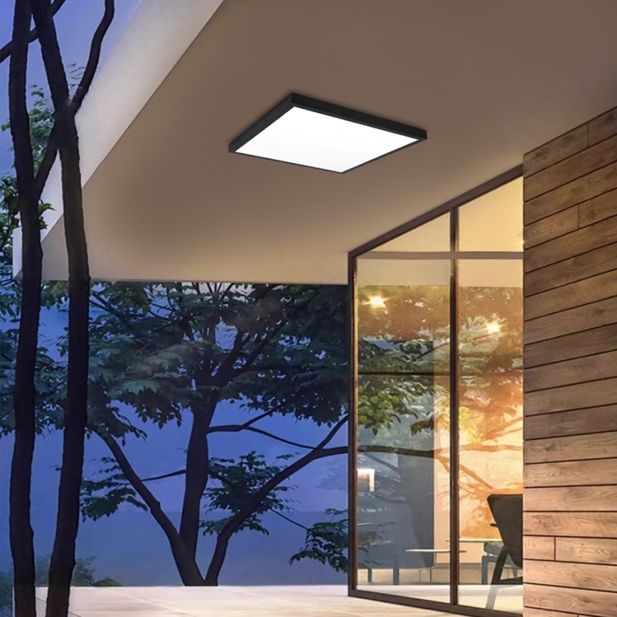 Immax NEO 07279L - Dimmbare LED-Deckenleuchte für Badezimmer NEO LITE FRAME LED/50W/230V IP44 Wi-Fi Tuya + Fernbedienung schwarz