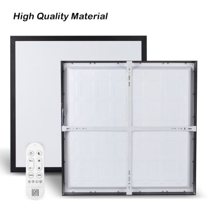 Immax NEO 07279L - Dimmbare LED-Deckenleuchte für Badezimmer NEO LITE FRAME LED/50W/230V IP44 Wi-Fi Tuya + Fernbedienung schwarz