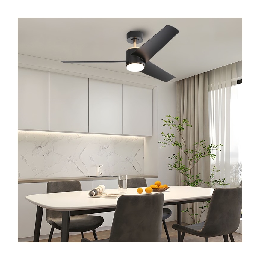 Immax NEO 07280L - Dimmbarer LED-Deckenventilator BEAUTY LED/18W/230V Wi-Fi Tuya schwarz + Fernbedienung