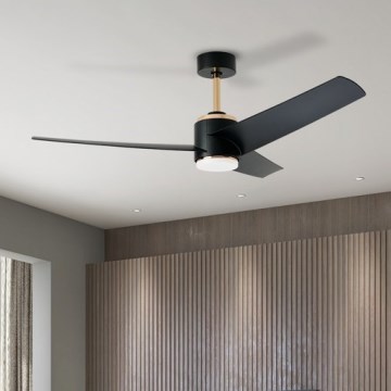 Immax NEO 07280L - LED-Deckenventilator BEAUTY LED/18W/230V Wi-Fi Tuya schwarz d 132 cm + Fernbedienung