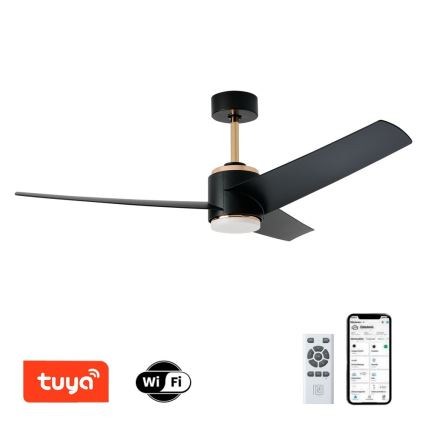 Immax NEO 07280L - Ventilatore da soffitto dimmerabile a LED BEAUTY LED/18W/230V Wi-Fi Tuya nero + telecomando