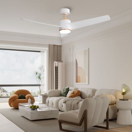 Immax NEO 07281L - Ventilatore da soffitto dimmerabile LED+CCT BEAUTY LED/18W/230V 3000/4000/6000K Wi-Fi Tuya Ø 132 cm + telecomando
