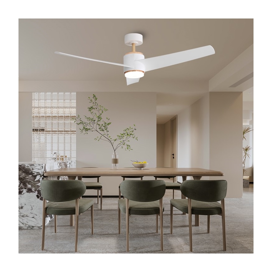 Immax NEO 07281L - Ventilatore da soffitto dimmerabile LED+CCT BEAUTY LED/18W/230V 3000/4000/6000K Wi-Fi Tuya Ø 132 cm + telecomando