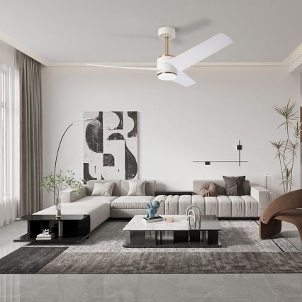 Immax NEO 07281L - Ventilatore da soffitto dimmerabile LED+CCT BEAUTY LED/18W/230V 3000/4000/6000K Wi-Fi Tuya Ø 132 cm + telecomando