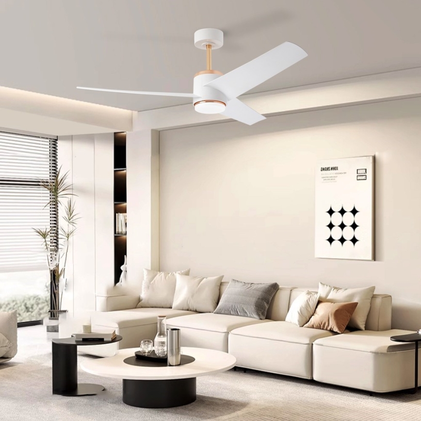 Immax NEO 07281L - Ventilatore da soffitto dimmerabile LED+CCT BEAUTY LED/18W/230V 3000/4000/6000K Wi-Fi Tuya Ø 132 cm + telecomando