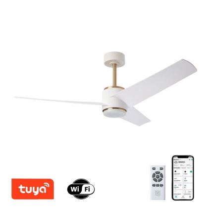 Immax NEO 07281L - Ventilatore da soffitto dimmerabile LED+CCT BEAUTY LED/18W/230V 3000/4000/6000K Wi-Fi Tuya Ø 132 cm + telecomando