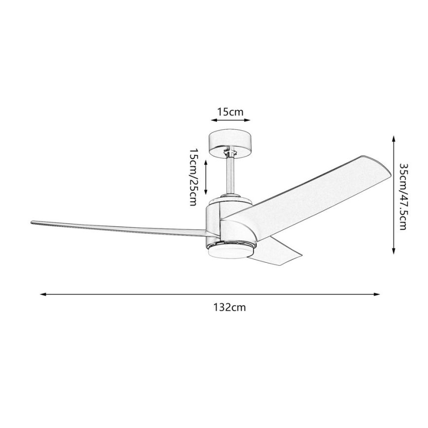 Immax NEO 07281L - Ventilatore da soffitto dimmerabile LED+CCT BEAUTY LED/18W/230V 3000/4000/6000K Wi-Fi Tuya Ø 132 cm + telecomando