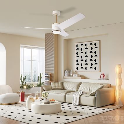 Immax NEO 07281L - ventilateur de plafond dimmable LED+CCT BEAUTY LED/18W/230V 3000/4000/6000K Wi‑Fi Tuya Ø 132 cm + télécommande