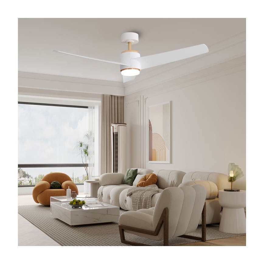 Immax NEO 07281L - ventilateur de plafond dimmable LED+CCT BEAUTY LED/18W/230V 3000/4000/6000K Wi‑Fi Tuya Ø 132 cm + télécommande
