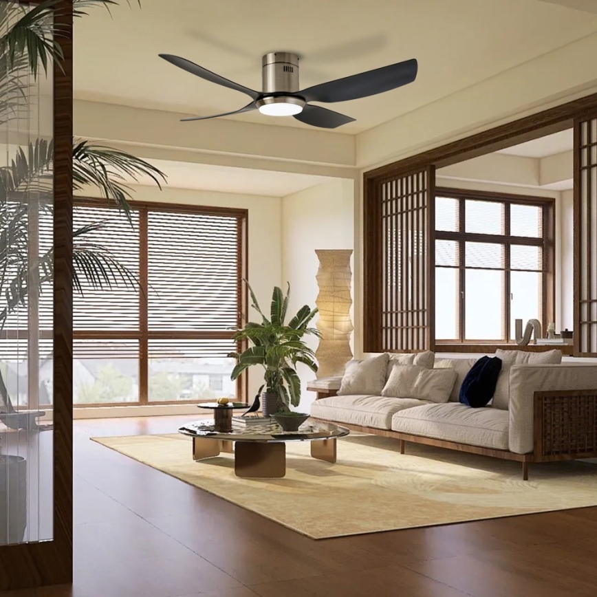 Immax NEO 07282L - Ventilatore da soffitto dimmerabile LED+CCT PURE 24W/230V 3000/4000/6000K Wi‑Fi Tuya Ø132 cm + telecomando