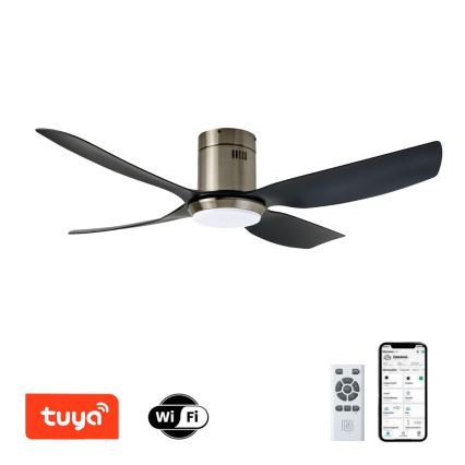 Immax NEO 07282L - Ventilatore da soffitto dimmerabile LED+CCT PURE 24W/230V 3000/4000/6000K Wi‑Fi Tuya Ø132 cm + telecomando
