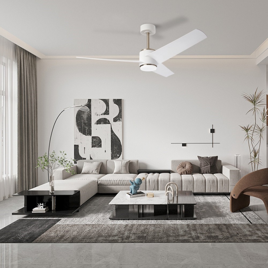 Immax NEO 07282L - LED+CCT Ventilateur de plafond à intensité variable BEAUTY LED/18W/230V 3000/4000/6000K Wi-Fi Tuya Ø 132 cm + télécommande