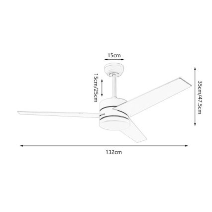 Immax NEO 07285L - LED+CCT Ventilatore da soffitto dimmerabile VARIABLE LED/24W/230V 3000/4000/6000K Wi-Fi Tuya Ø 132 cm + telecomando