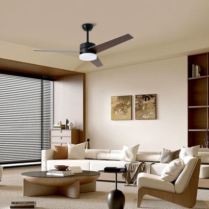 Immax NEO 07285L - Ventilateur de plafond dimmable LED+CCT VARIABLE, 24 W, 230 V, 3000/4000/6000 K, Ø 132 cm, Wi-Fi Tuya, avec télécommande