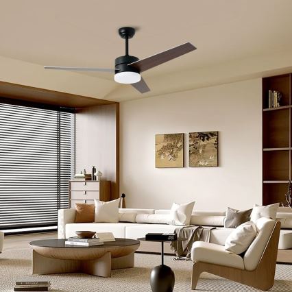 Immax NEO 07285L - Ventilateur de plafond dimmable LED+CCT VARIABLE, 24 W, 230 V, 3000/4000/6000 K, Ø 132 cm, Wi-Fi Tuya, avec télécommande