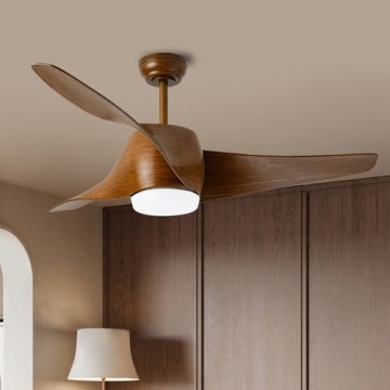 Immax NEO 07286L - Dimmbarer LED-Deckenventilator WAVE LED/18W/230V Wi-Fi Tuya braun d 132 cm + Fernbedienung