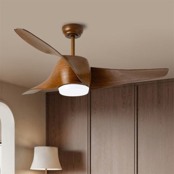 Immax NEO 07286L - LED-Deckenventilator WAVE LED/18W/230V Wi-Fi Tuya, braun Ø 132 cm + Fernbedienung