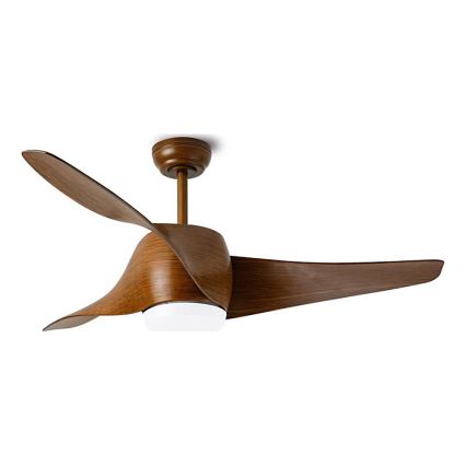 Immax NEO 07286L - Ventilateur de plafond LED WAVE LED/18W/230V Wi-Fi Tuya marron, diam. 132 cm + télécommande