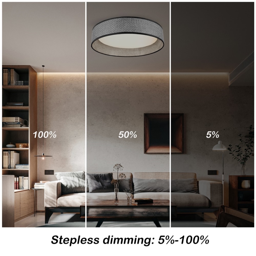 Immax NEO 07287L - Plafoniera dimmerabile LED+CCT LONA LED/36W/230V 3000-6000K Wi-Fi Tuya Ø 45,5 cm + telecomando