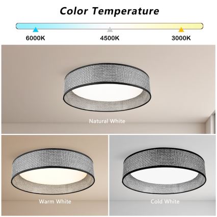 Immax NEO 07287L - Plafonnier LED+CCT dimmable LONA LED/36W/230V 3000-6000K Wi‑Fi Tuya Ø 45,5 cm + télécommande