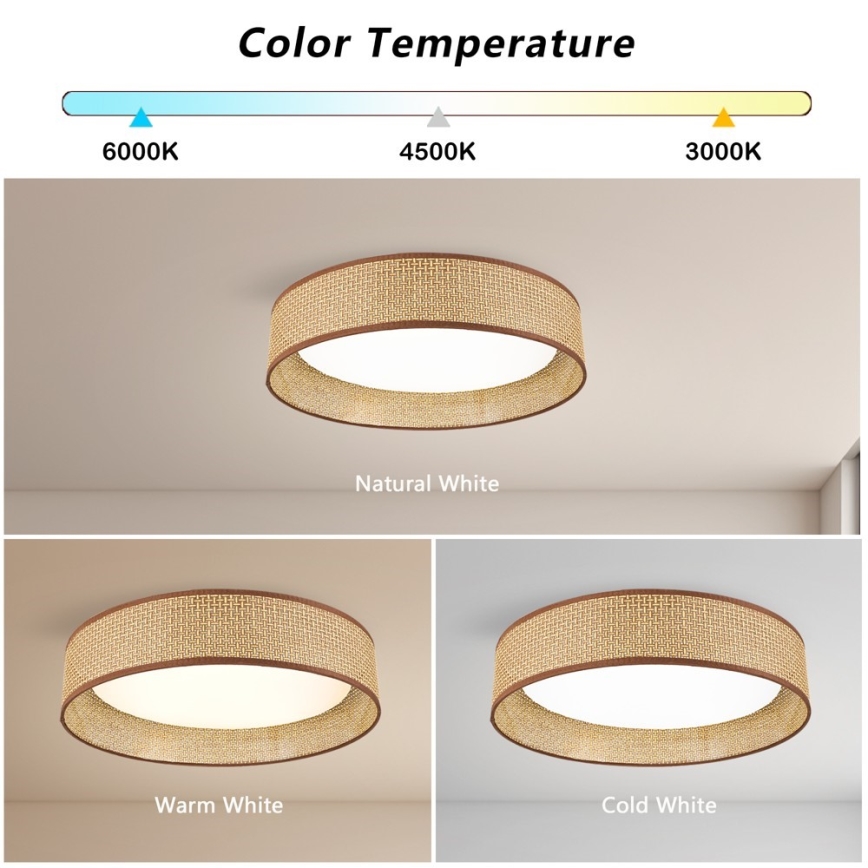 Immax NEO 07288L - Plafonnier LONA LED CCT dimmable 36W/230V 3000–6000K Wi‑Fi Tuya Ø 45,5 cm + télécommande