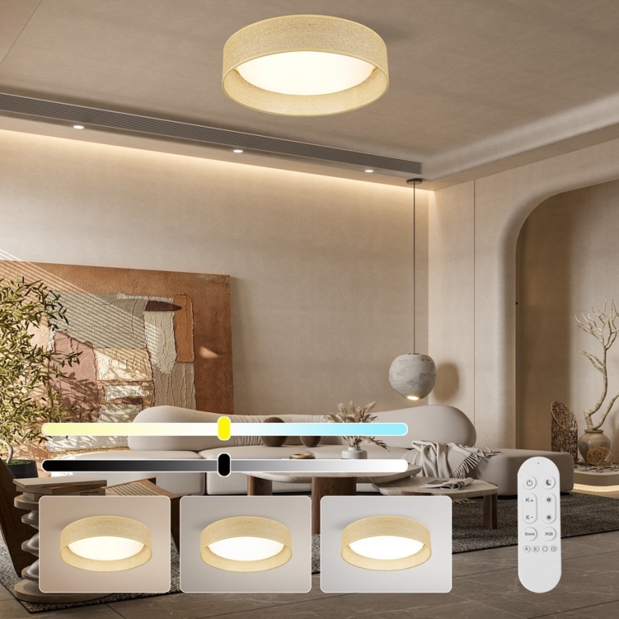 Immax NEO 07289L - Plafonnier dimmable LED+CCT LONA LED/36W/230V 3000-6000K Ø 45,5 cm + télécommande