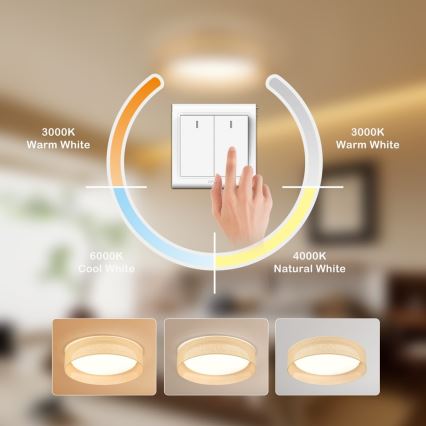 Immax NEO 07289L - Plafonnier dimmable LED+CCT LONA LED/36W/230V 3000-6000K Ø 45,5 cm + télécommande