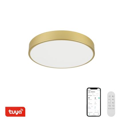 Immax NEO 07292L - Plafonnier LED dimmable NEO LITE SEMPLICI LED/36W/230V 3000–6000K Ø 40 cm Wi‑Fi Tuya, finition dorée + télécommande