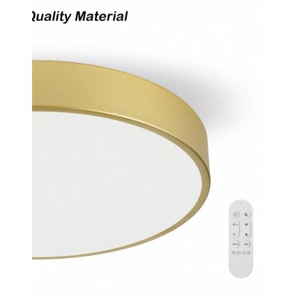 Immax NEO 07292L - Plafonnier LED dimmable NEO LITE SEMPLICI LED/36W/230V 3000–6000K Ø 40 cm Wi‑Fi Tuya, finition dorée + télécommande