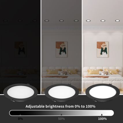 Immax NEO 07294L - Lampada da incasso LED dimmerabile DOWN, 12W/230V, Wi-Fi, Tuya  Tuya  Ø 12 cm, bianco