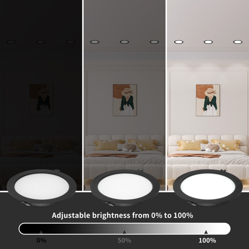 Immax NEO 07294L - Lampada da incasso LED dimmerabile DOWN, 12W/230V, Wi-Fi, Tuya  Tuya  Ø 12 cm, bianco