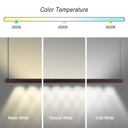 Immax NEO 07300L - Lampadario dimmerabile su cavo MADEIRA LED/26W/230V Wi-Fi Tuya 122 cm noce + telecomando