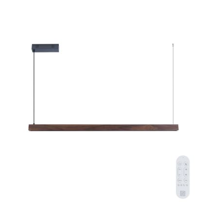 Immax NEO 07300L - Suspension LED dimmable sur câble MADEIRA LED/26W/230V Wi-Fi Tuya 122 cm, finition noyer + télécommande