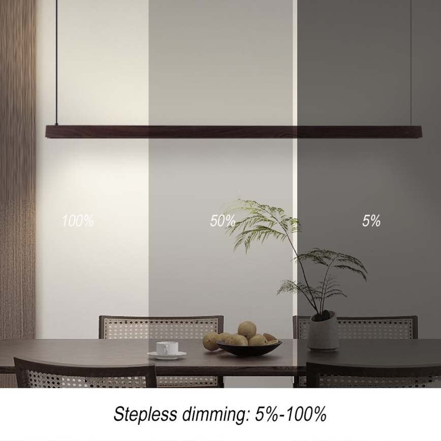 Immax NEO 07301L - LED-dimmbarer Seil-Pendelleuchte MADEIRA LED/33W/230V Wi-Fi Tuya 152 cm Nussbaum + Fernbedienung