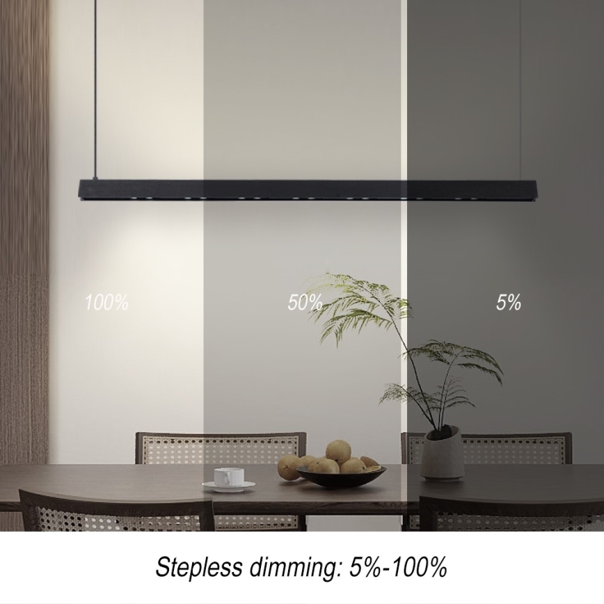Immax NEO 07306L - MADEIRA LED dimmbare Pendelleuchte mit Seilabhängung LED/26W/230V Wi-Fi Tuya 122 cm schwarz + Fernbedienung