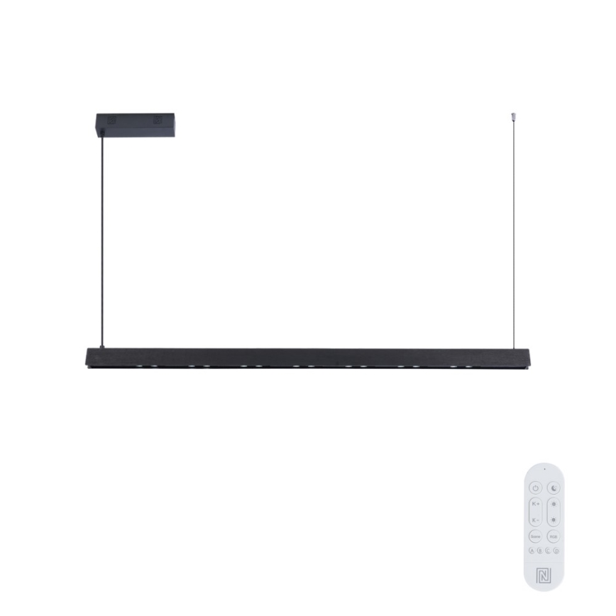 Immax NEO 07306L - Lampadario LED dimmerabile sospeso con cavo MADEIRA LED/26W/230V Wi-Fi Tuya 122 cm nero + telecomando