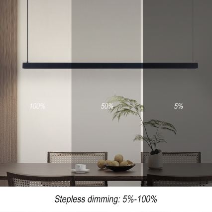 Immax NEO 07307L - Lampadario LED dimmerabile a cavo MADEIRA LED/33W/230V Wi-Fi Tuya 152 cm nero + telecomando