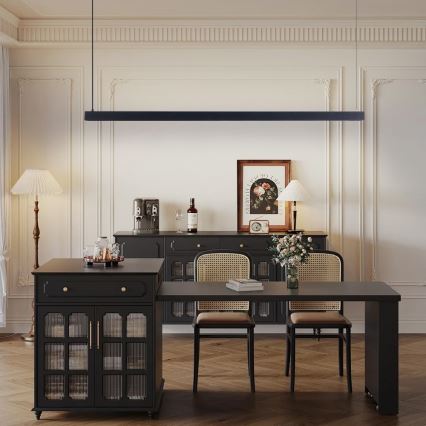 Immax NEO 07307L - Lampadario LED dimmerabile a cavo MADEIRA LED/33W/230V Wi-Fi Tuya 152 cm nero + telecomando