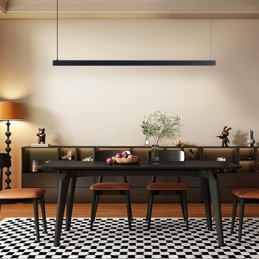Immax NEO 07307L - Lampadario LED dimmerabile a cavo MADEIRA LED/33W/230V Wi-Fi Tuya 152 cm nero + telecomando