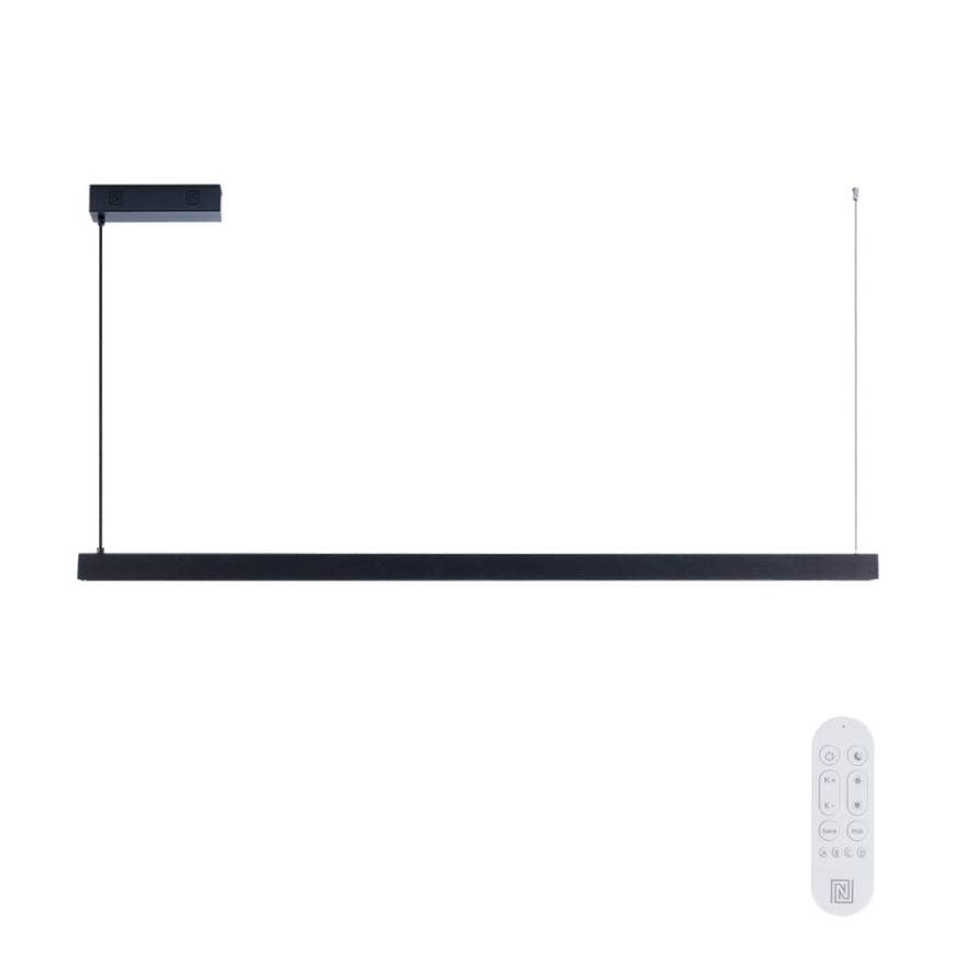 Immax NEO 07307L - Lampadario LED dimmerabile a cavo MADEIRA LED/33W/230V Wi-Fi Tuya 152 cm nero + telecomando