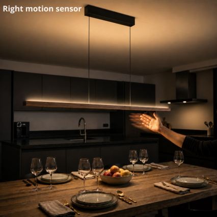 Immax NEO 07309L - LED-dimmbare Pendelleuchte an Kabel mit Sensor MADEIRA LED/37W/230V 157 cm Walnuss