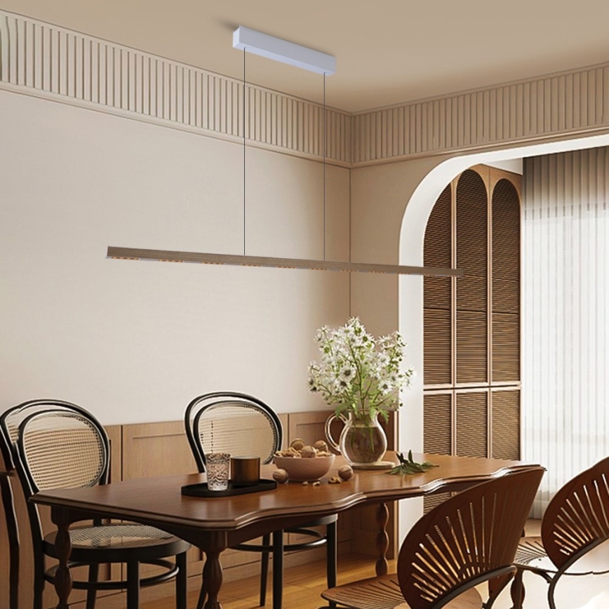 Immax NEO 07310L - Lampadario a sospensione LED dimmerabile su cavo con sensore MADEIRA LED/37W/230V 157 cm in frassino