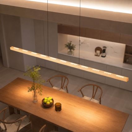 Immax NEO 07310L - Lampadario a sospensione LED dimmerabile su cavo con sensore MADEIRA LED/37W/230V 157 cm in frassino