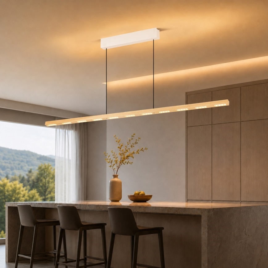 Immax NEO 07310L - Lampadario a sospensione LED dimmerabile su cavo con sensore MADEIRA LED/37W/230V 157 cm in frassino