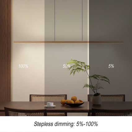 Immax NEO 07310L - Suspension LED dimmable sur câble avec capteur MADEIRA LED/37W/230V 157 cm en frêne