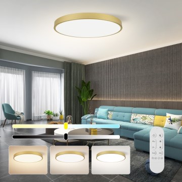 Immax NEO 07311L - dimmbare LED-Deckenleuchte SEMPLICI LED/96W/230V Ø 80 cm Wi-Fi Tuya goldfarben + Fernbedienung