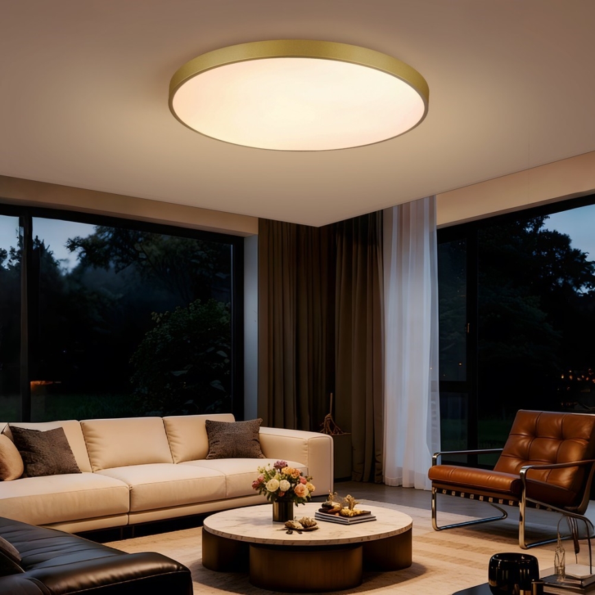 Immax NEO 07311L - dimmbare LED-Deckenleuchte SEMPLICI LED/96W/230V Ø 80 cm Wi-Fi Tuya goldfarben + Fernbedienung