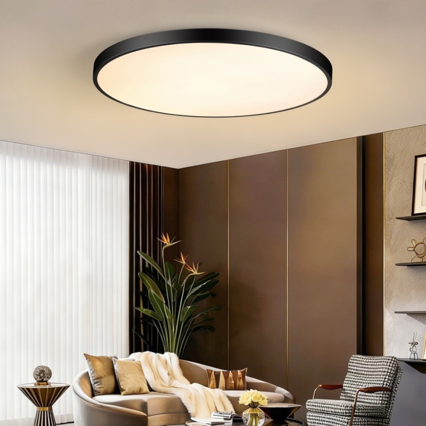 Immax NEO 07314L - Plafoniera LED dimmerabile SEMPLICI LED/128W/230V Ø 100 cm Wi-Fi Tuya nero + telecomando