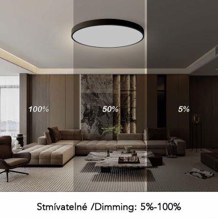 Immax NEO 07314L - Plafoniera LED dimmerabile SEMPLICI LED/128W/230V Ø 100 cm Wi-Fi Tuya nero + telecomando